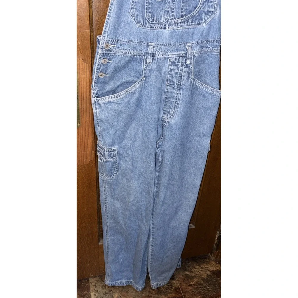 Vintage LA Blues Y2K Denim Bib Overalls Women's Size M Multi Mini Front Pockets